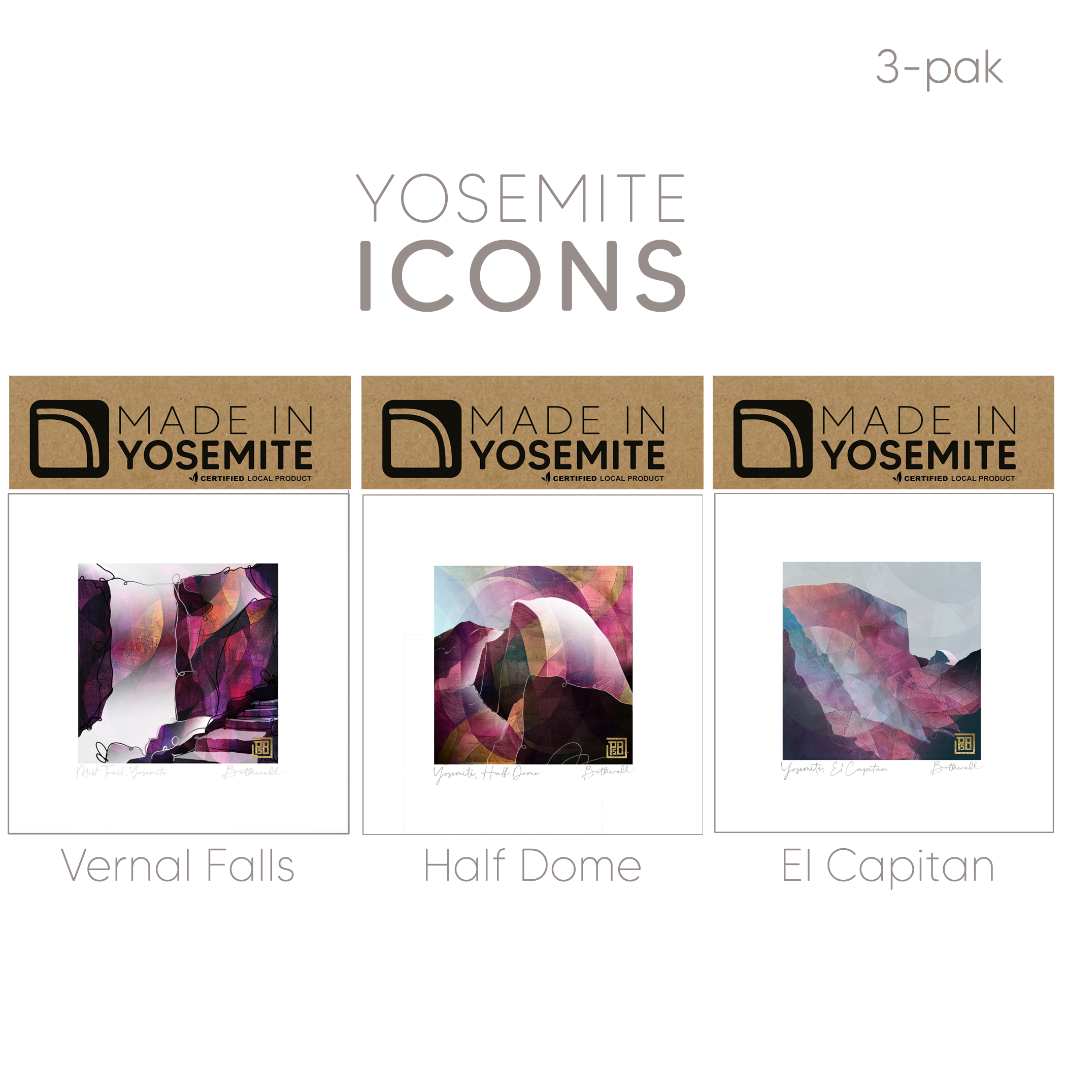 Yosemite Icons — 3-Pack Print Set