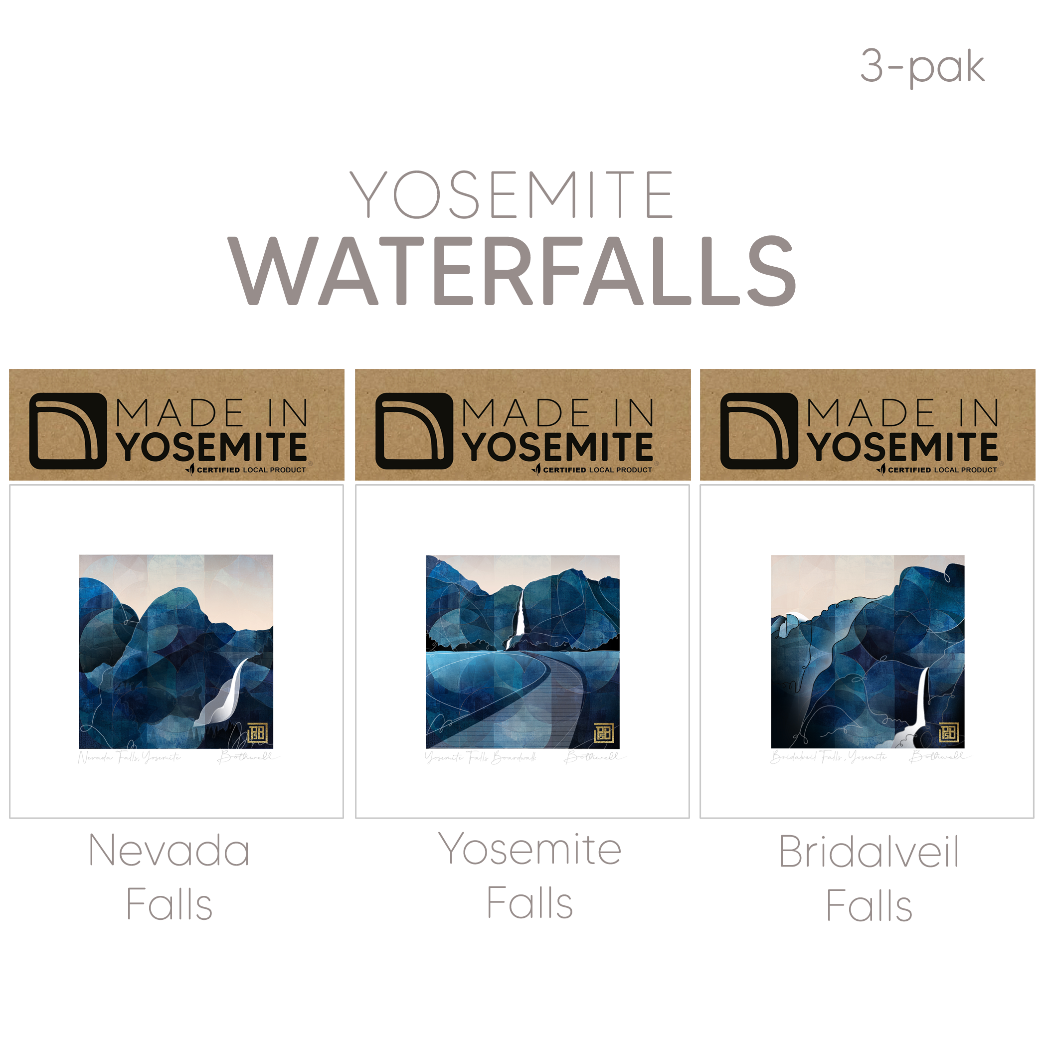 3-pak Yosemite Waterfalls $39