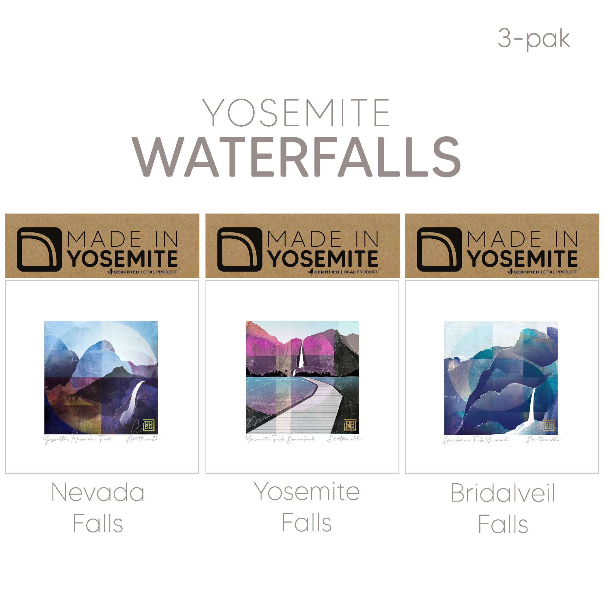 3-pak Yosemite Waterfalls $39